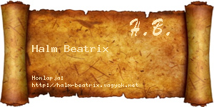 Halm Beatrix névjegykártya