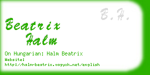 beatrix halm business card